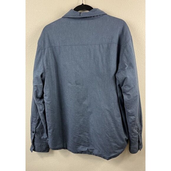 Untuckit Men’s Ziata Flannel Lined Jacket Blue Size Large - Picture 2 of 9